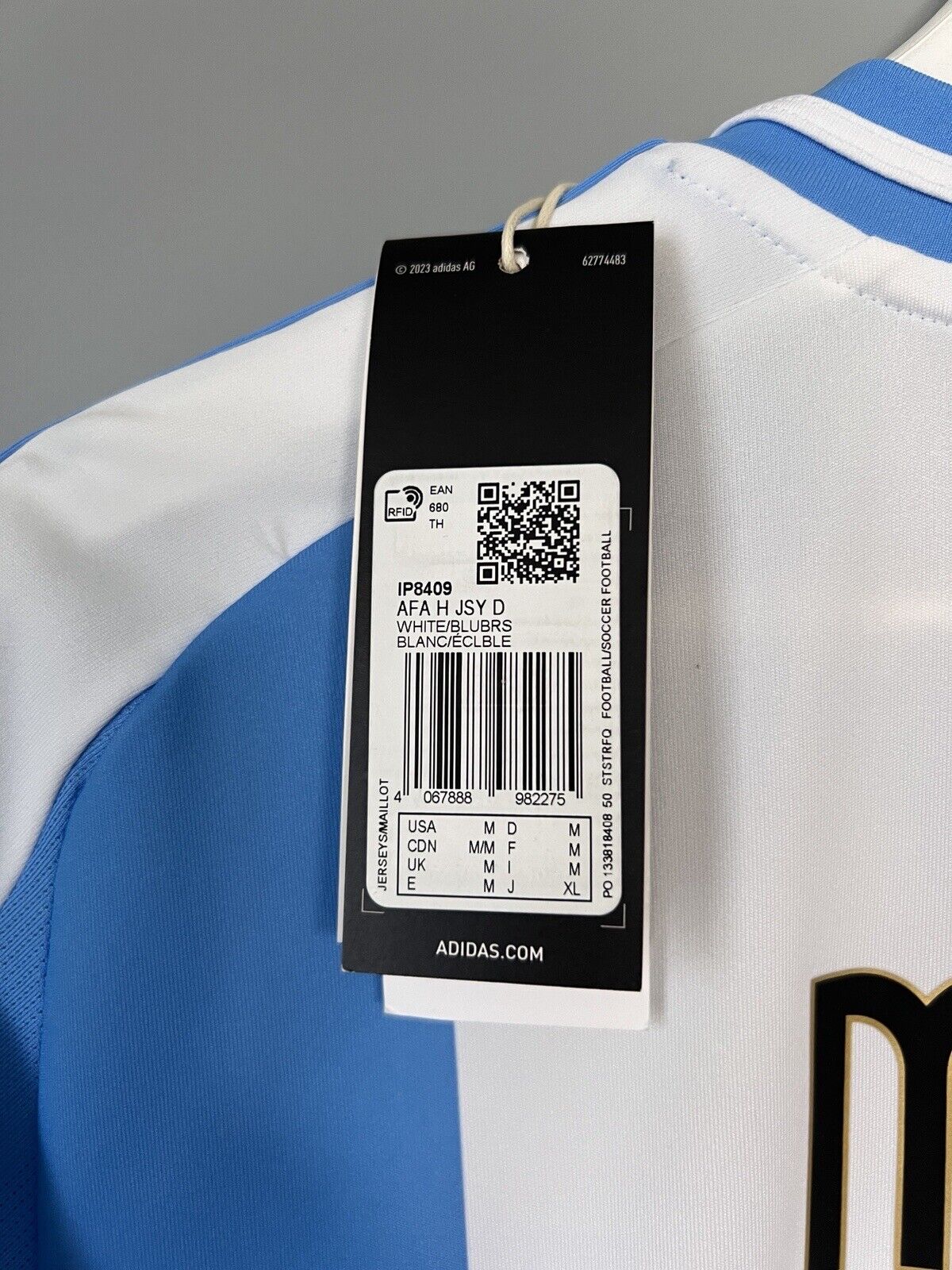Messi Argentina Jersey 2024 Home Soccer Shirt IP8409 Adidas Mens Size M