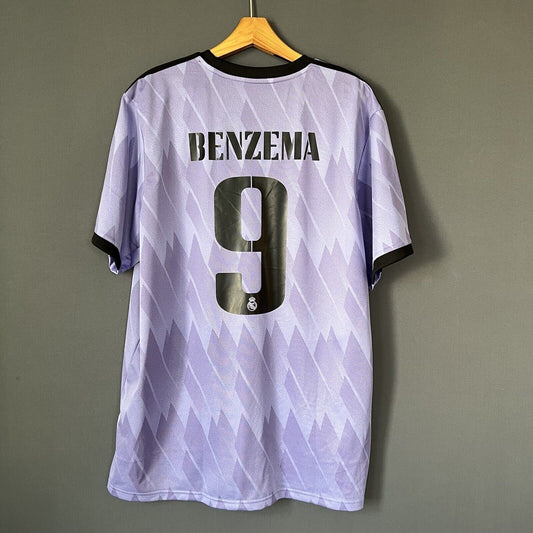Benzema Real Madrid Jersey 2022-2023 Away Mens Football Shirt Size XXL Adidas