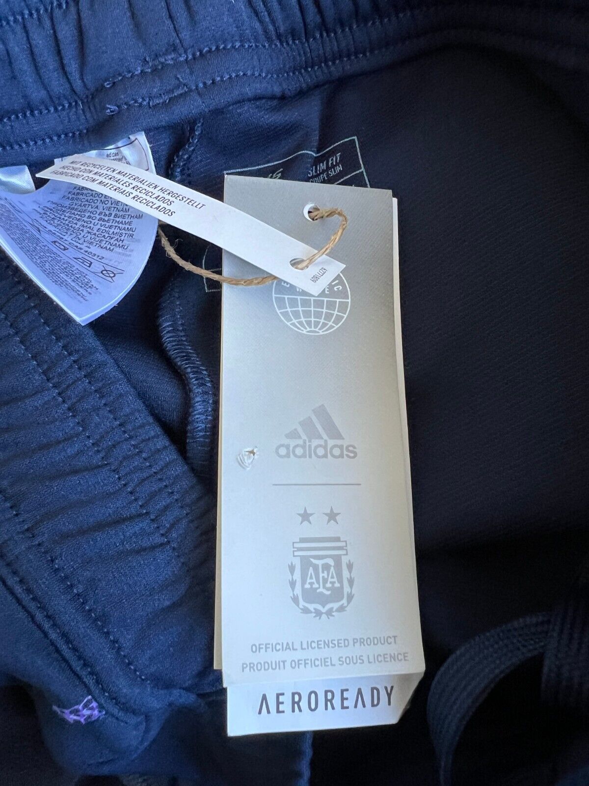 Argentina Tiro 23 Training Pants Blue Football Soccer Adidas HF3914 Mens Size XS