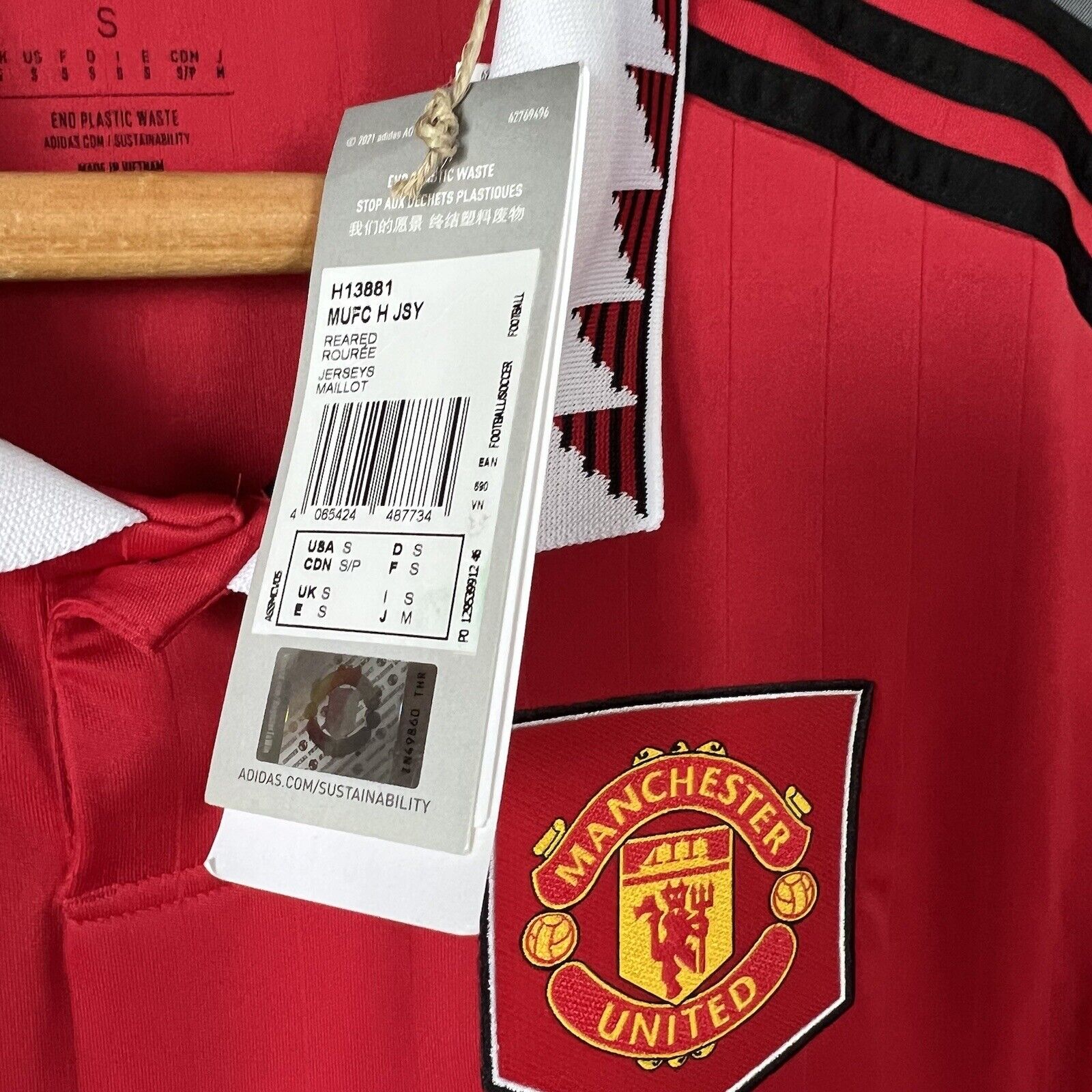 Manchester United Jersey 2022 2023 Home Mens Football Shirt Small H13881 Adidas