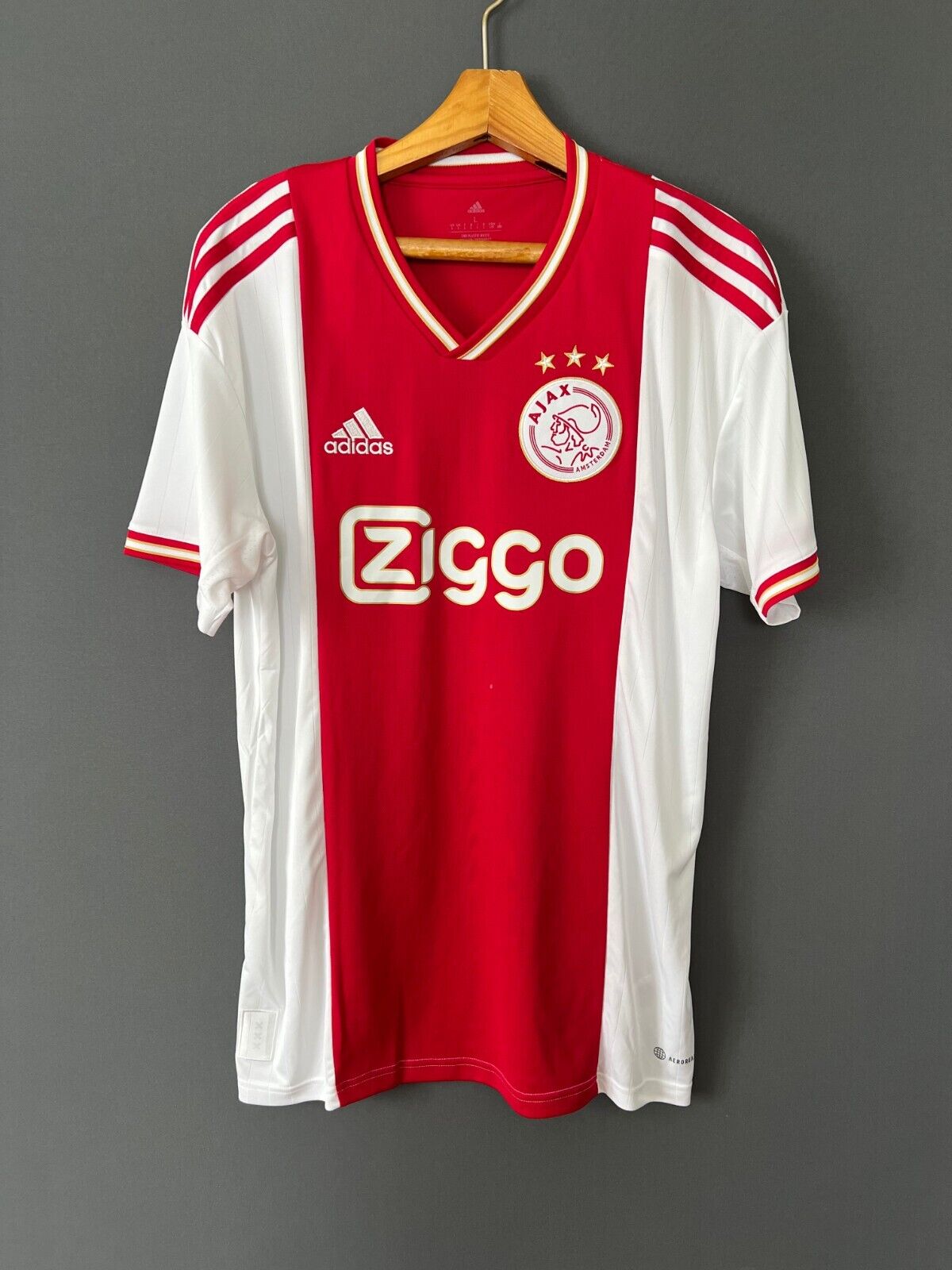 AJAX JERSEY 2022-23 HOME SIZE L MENS FOOTBALL SOCCER SHIRT H58243 ADIDAS