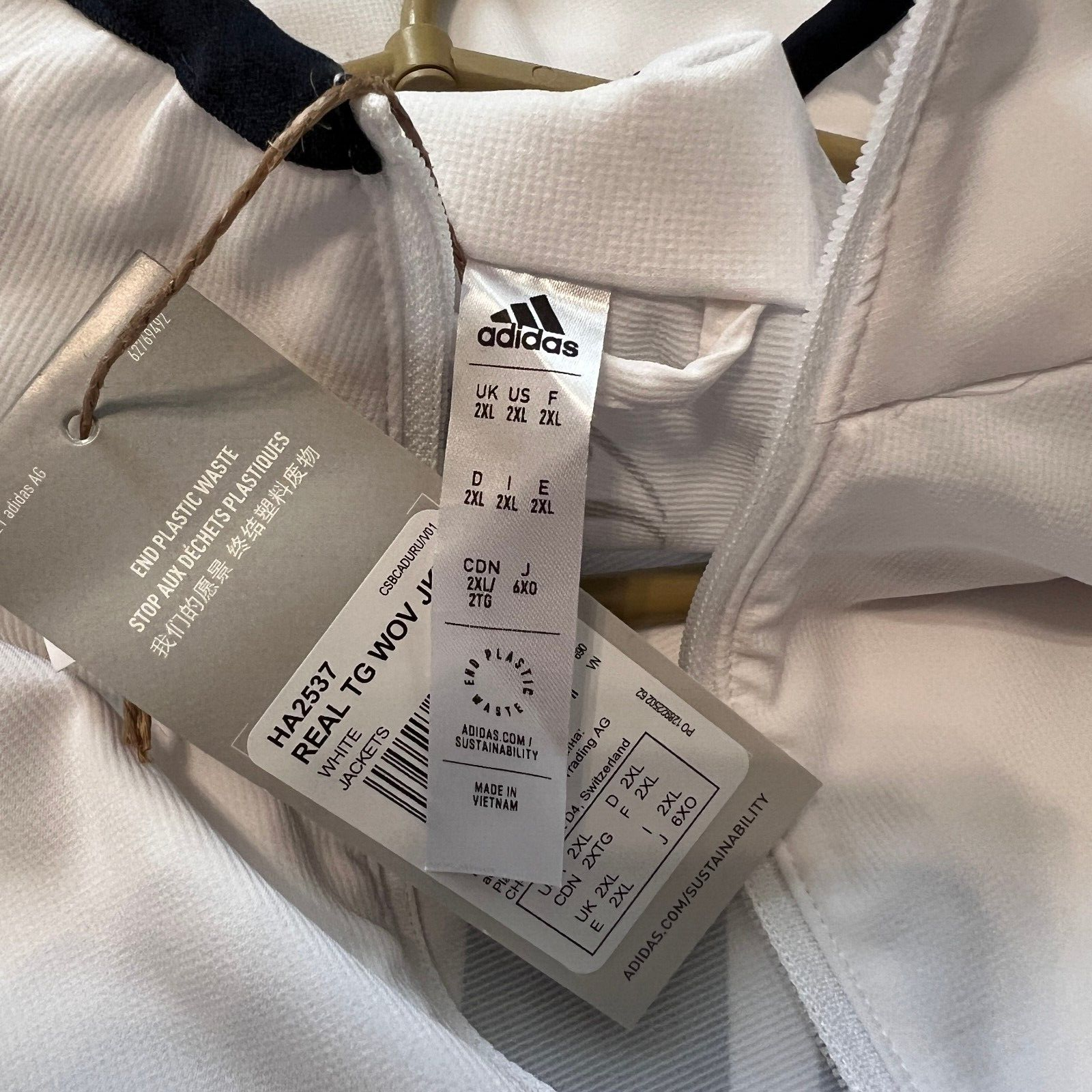 Real Madrid Teamgeist Jacket 2006x2021 White Soccer Adidas HA2537 Mens All Sizes