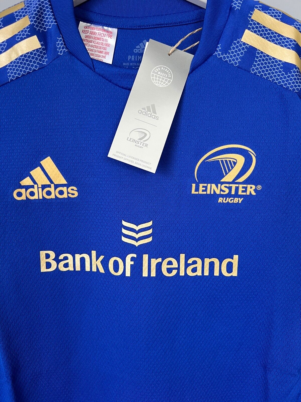 Leinster Jersey Rugby Performance Blue Shirt H60458 Adidas Boys Size M