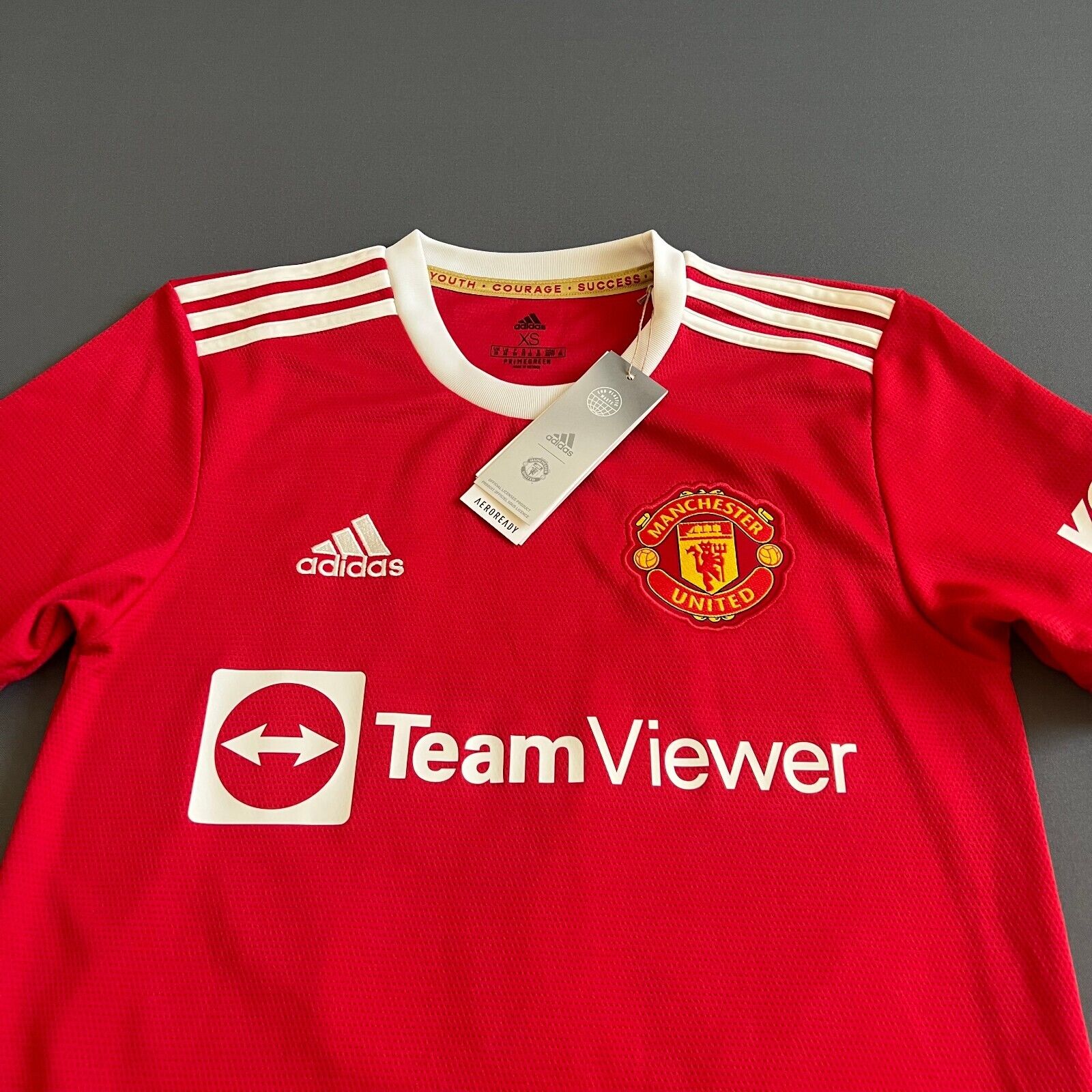 Varane Manchester United Jersey 21/22 Home Sz XS Mens H31447 Adidas Soccer Shirt