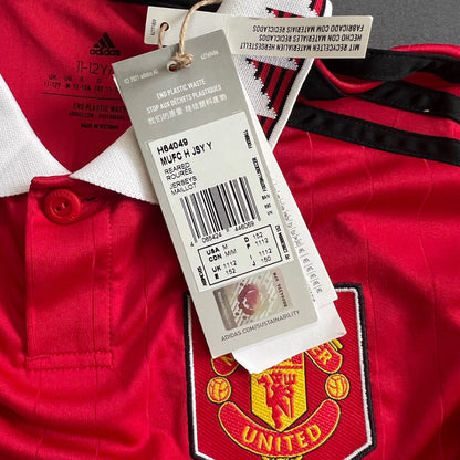 Sancho Manchester United Jersey 22-23 Home Size M Boys Adidas Football Shirt