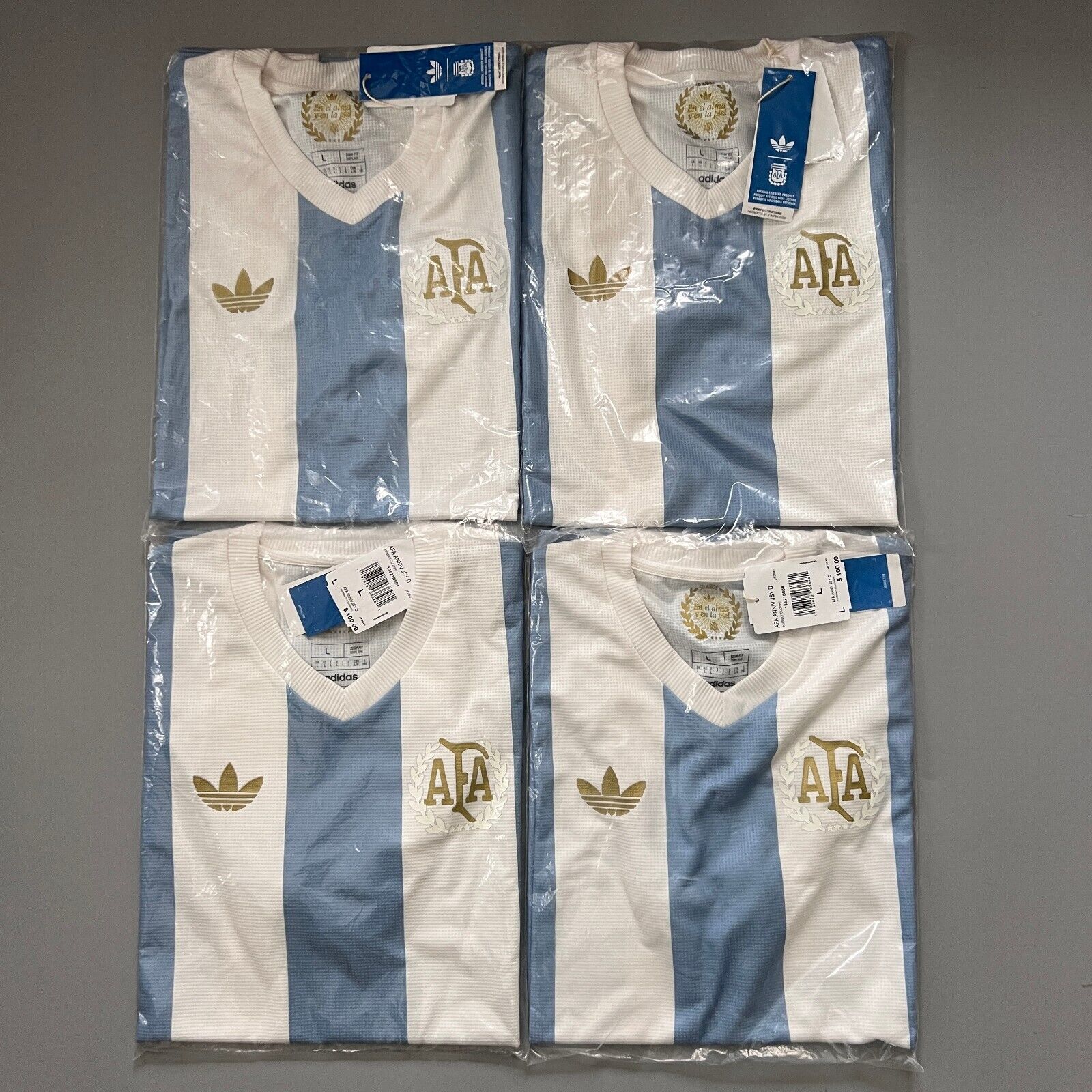 Argentina Jersey Anniversary 2024 Soccer Shirt JF2641 Adidas Mens Size L