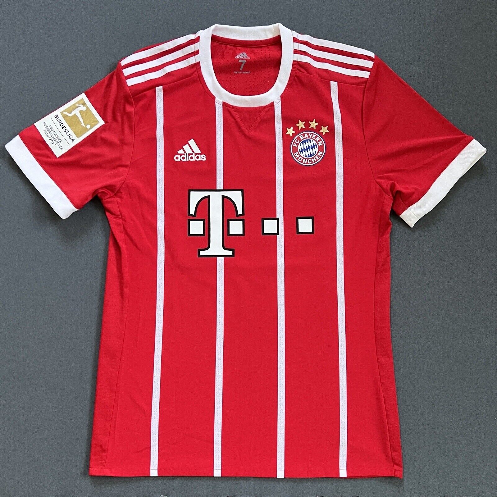 Bayern Munich Jersey 2017/18 Home Match Worn Mens Size 7 Football Shirt Adidas