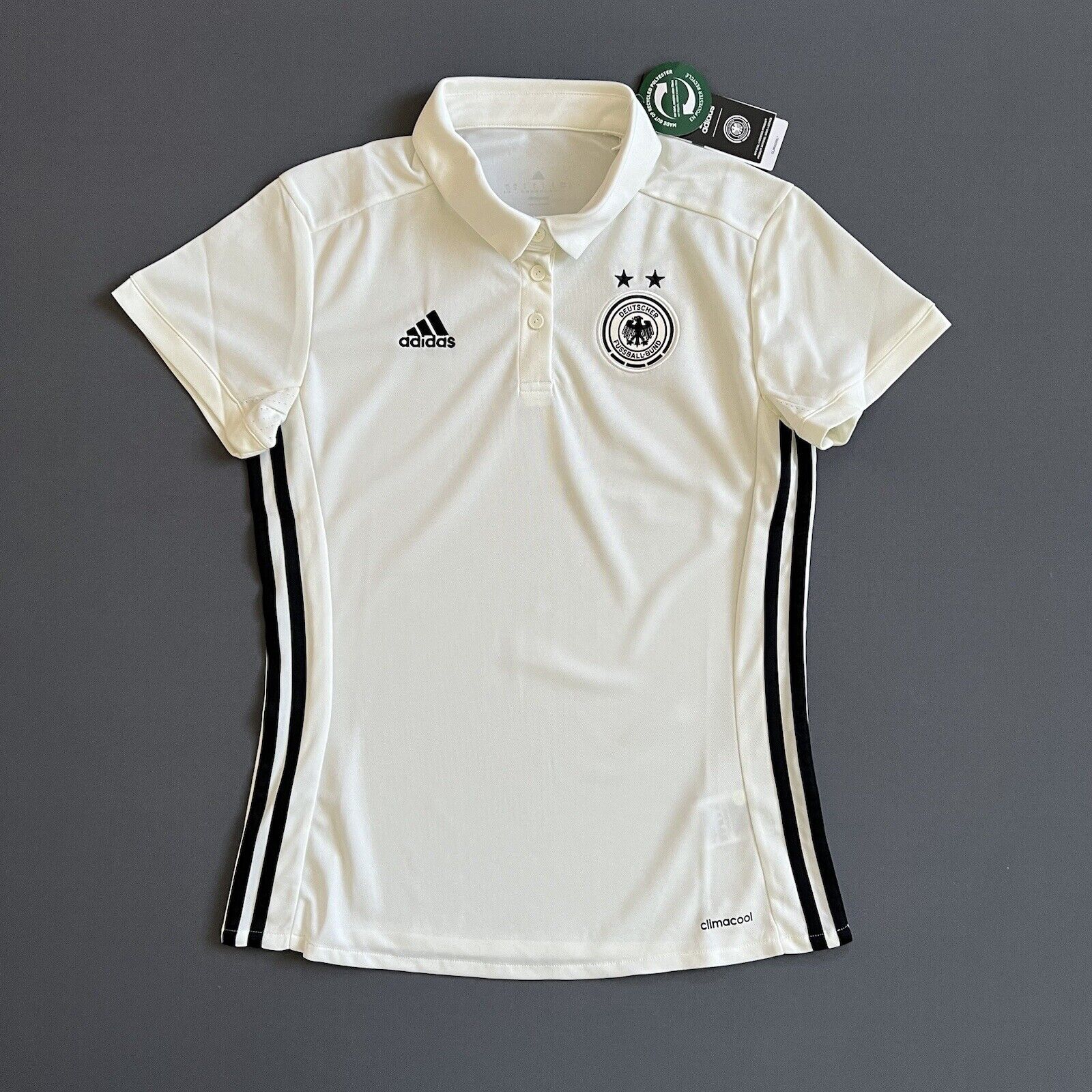 Germany Jersey Training Polo Women Football Soccer Shirt Size S Adidas BNWT
