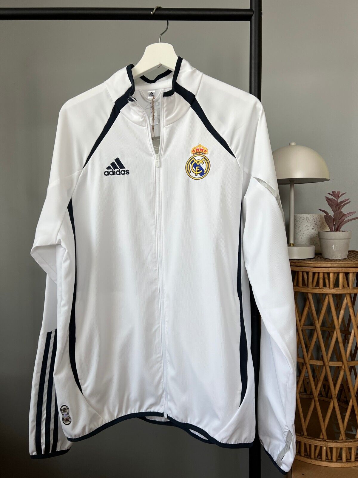 Real Madrid Teamgeist Jacket 2006 x 2021 White Soccer Adidas HA2537 Mens Size M