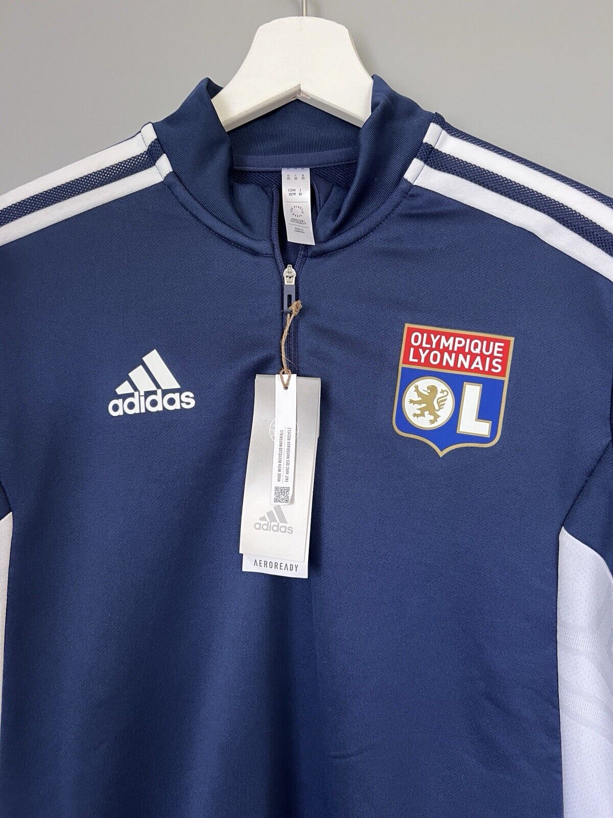 Olympique Lyon Training Top Condivo 22 Soccer Football Adidas Mens Size XS