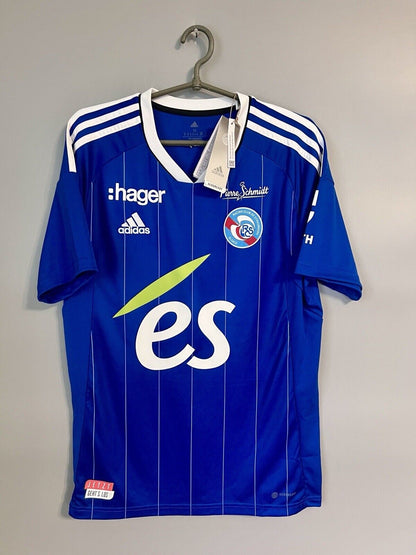 Adidas Strasbourg Home Soccer Jersey 2022/23 Men's Blue Maillot Size M
