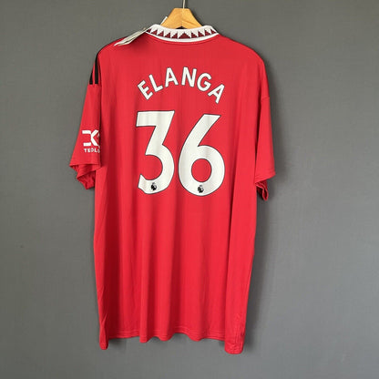 Elanga Manchester United Jersey 22-23 Home Mens Football Shirt Size 3XL Adidas