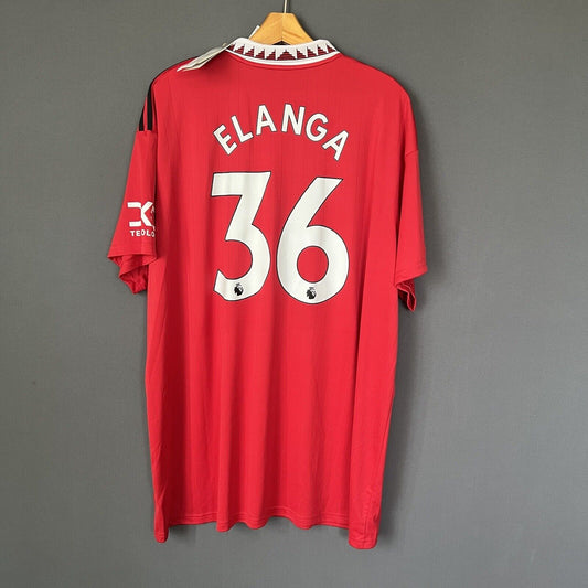 Elanga Manchester United Jersey 22-23 Home Mens Football Shirt Size 3XL Adidas
