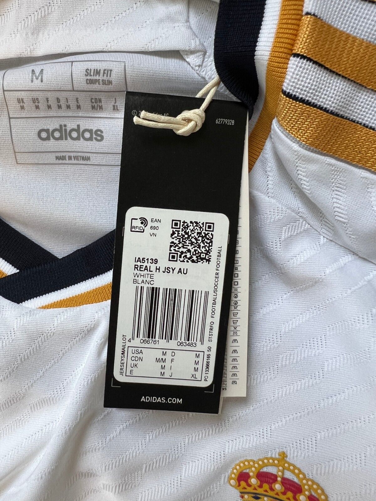 Real Madrid Jersey 23/24 Home Player Issue Soccer Shirt IA5139 Adidas Mens Sz M