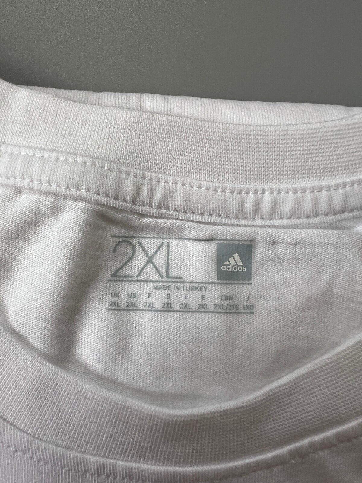 Real Madrid Jersey Champions T-Shirt White Soccer Shirt Adidas Mens Size 2XL