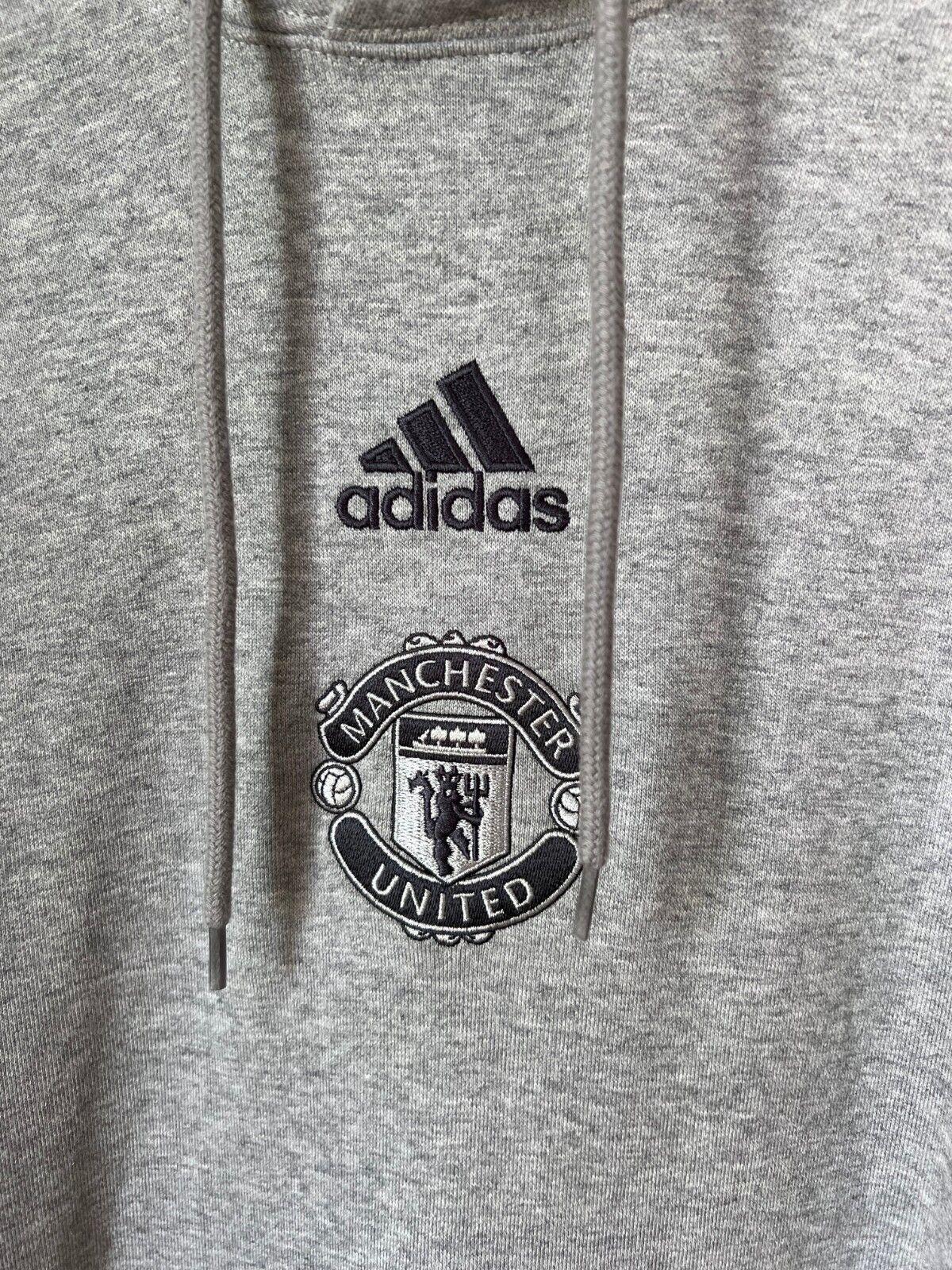 Manchester United Hoodie Gray FR3869 Adidas Football Soccer Mens Size S