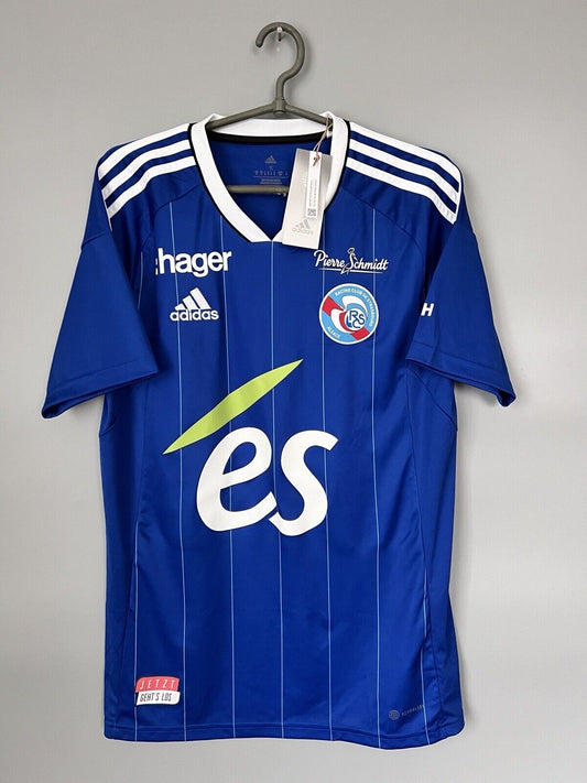 Strasbourg Jersey Home 2023 Mens Soccer Shirt Maillot Adidas Size S