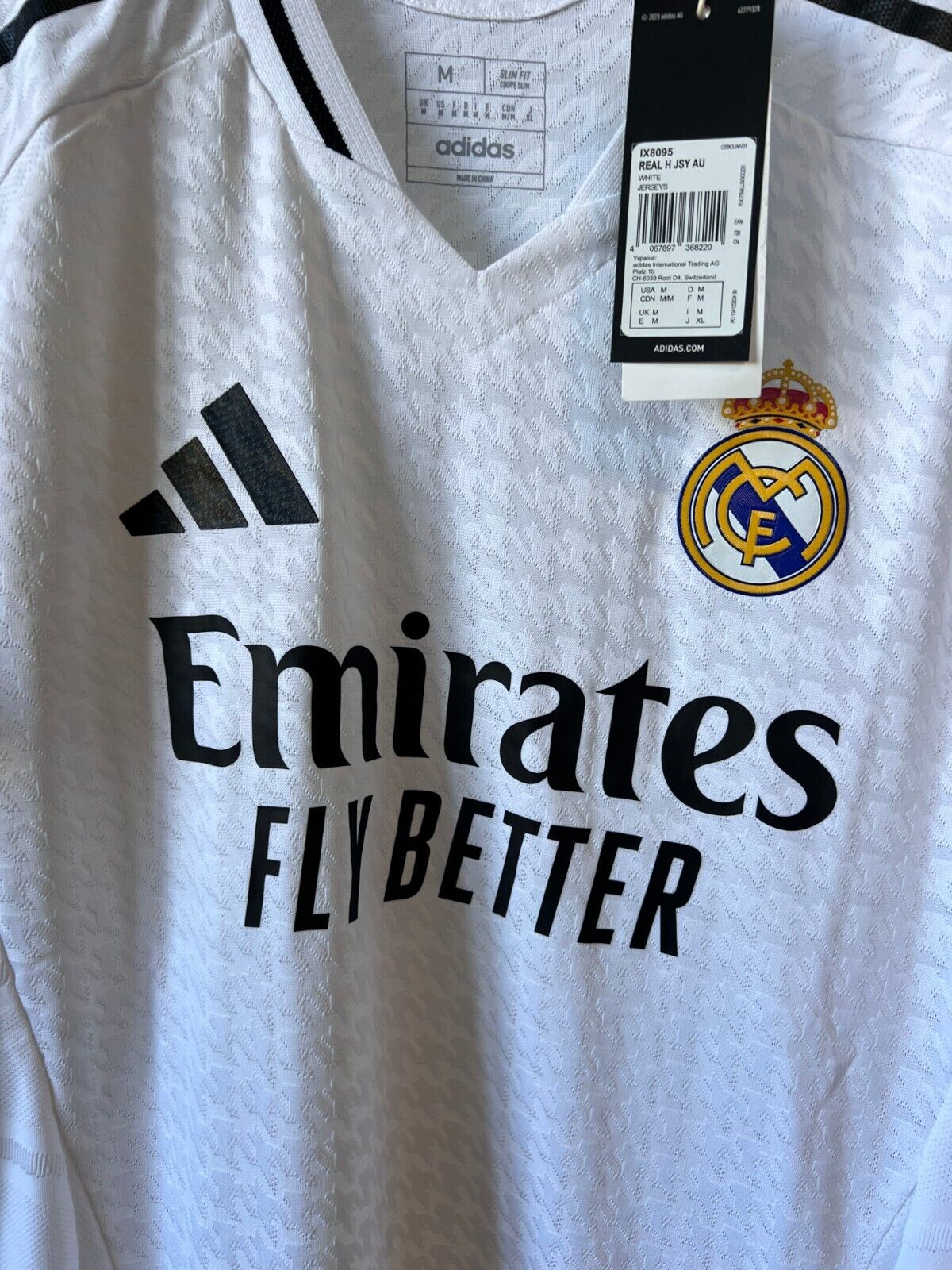 Real Madrid Jersey 24/25 Home Player Issue Soccer Shirt IX8095 Adidas Mens Sz M