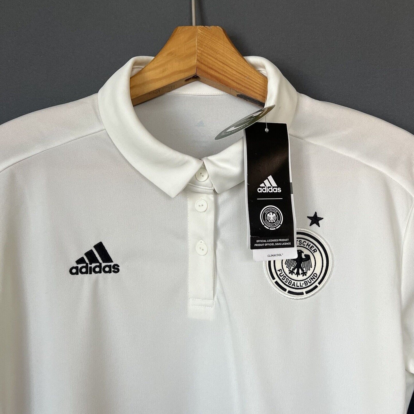 Germany Jersey Training Polo Women Football Soccer Shirt Size L  Adidas BNWT
