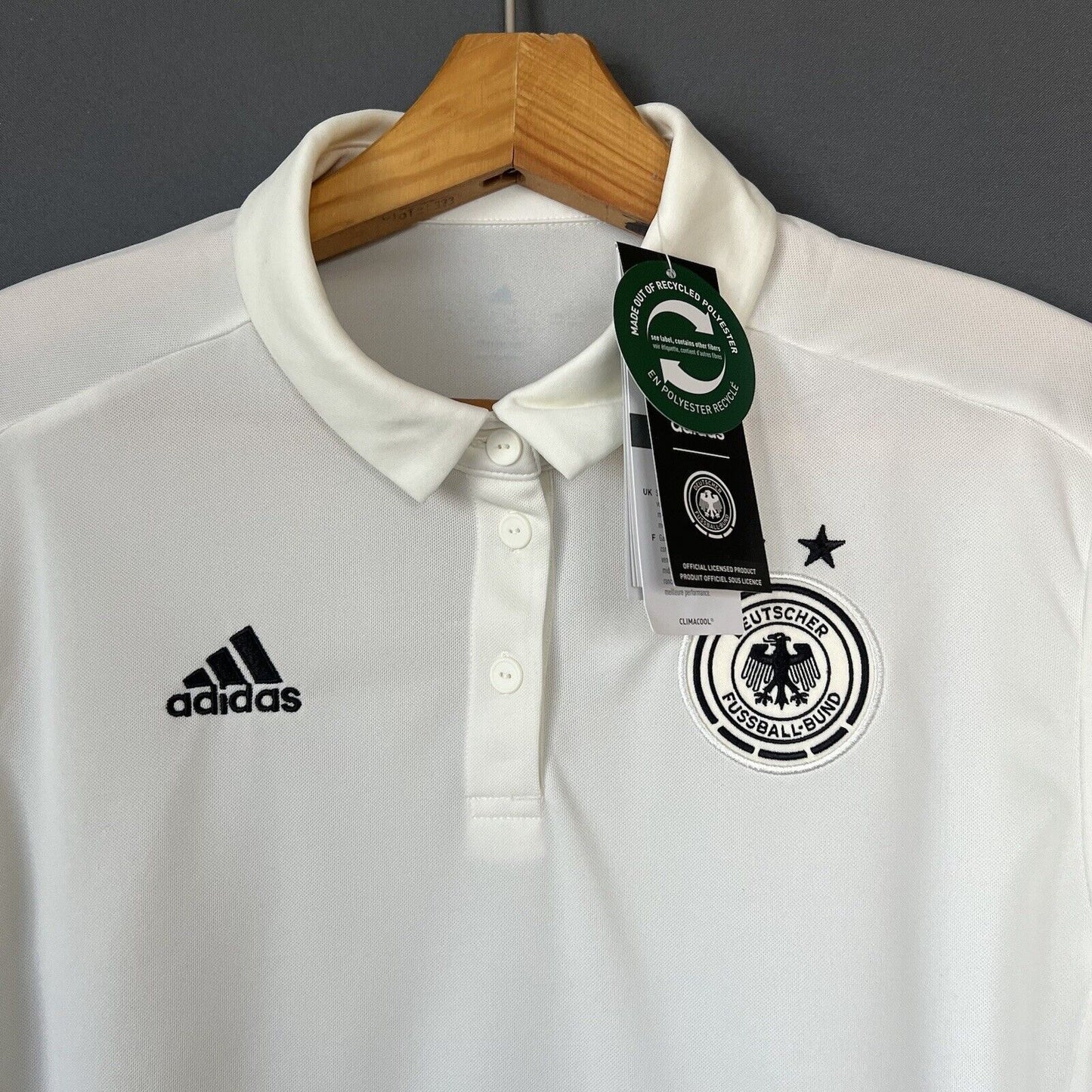 Germany Jersey Training Polo Women Football Soccer Shirt Size M Adidas