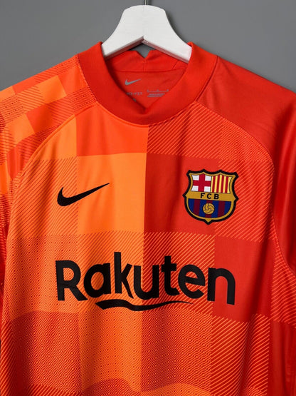 FC Barcelona Jersey 21/22 Goalkeeper Soccer Shirt CV7870-838 Nike Mens Size M