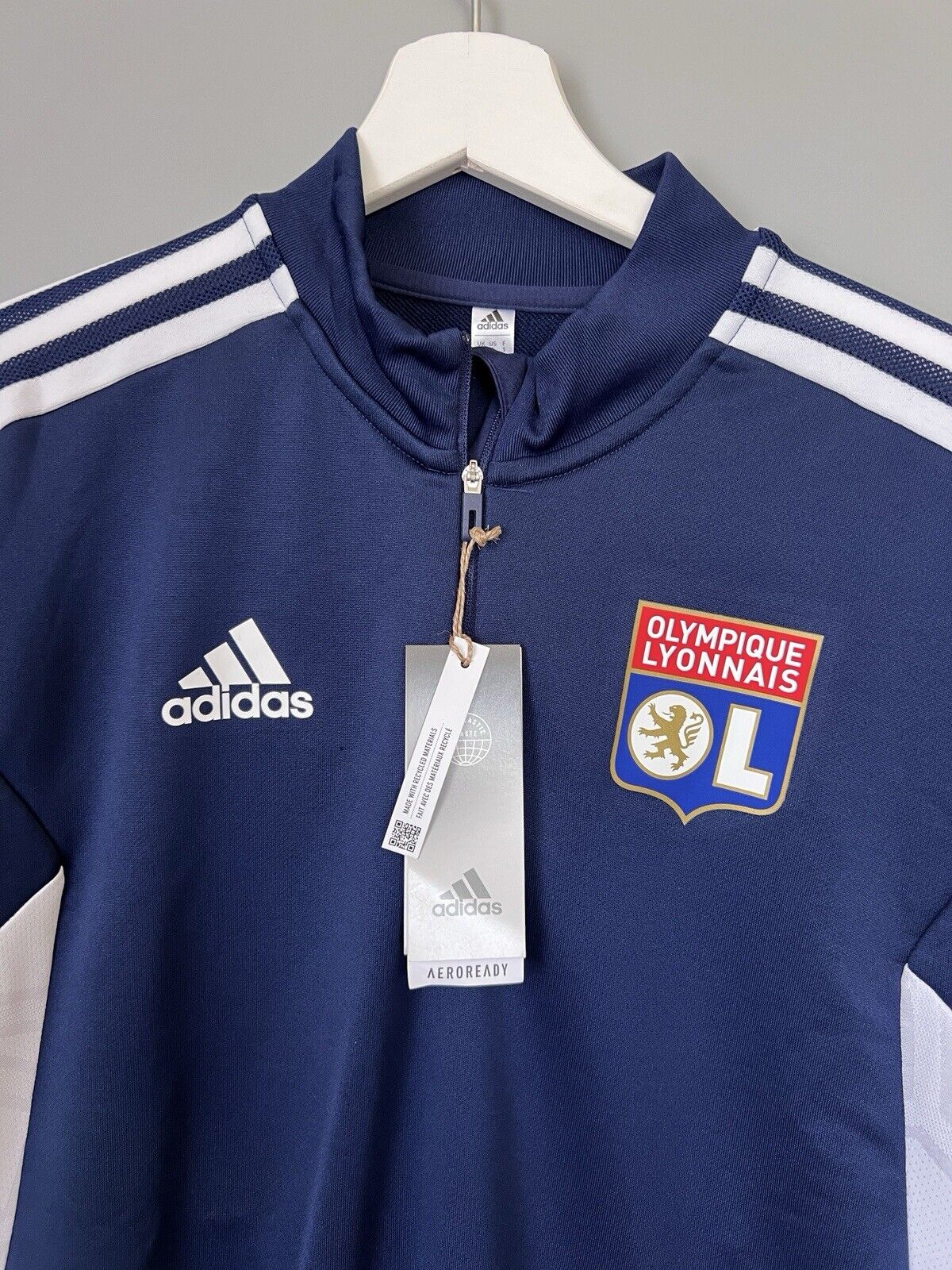 Olympique Lyon Training Top Condivo 22 Soccer Football Adidas Mens Size S