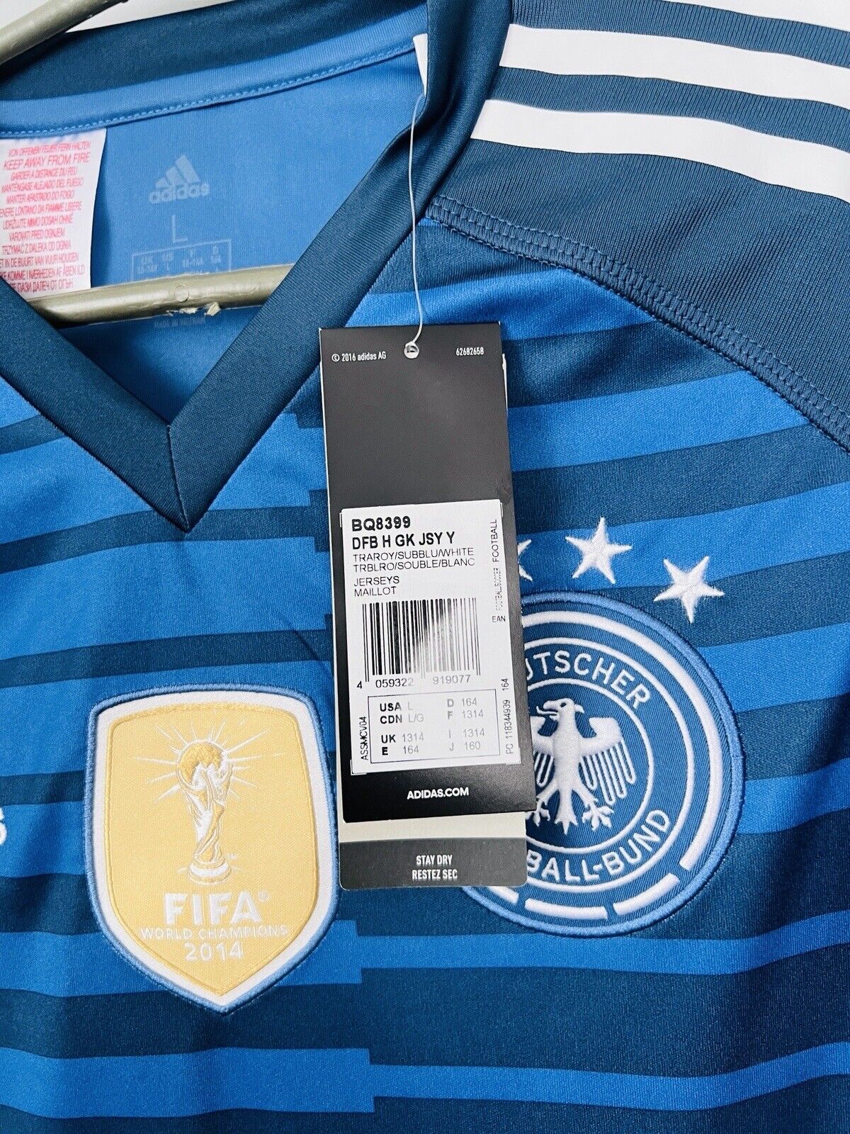 Germany Jersey 2018 2019 Goalkeeper Size L Boys Adidas Football Shirt