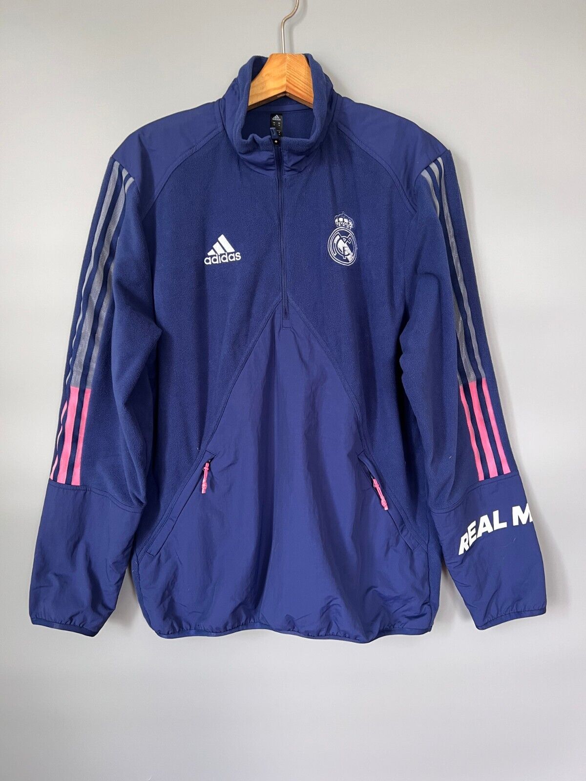 Real Madrid Jacket Travel Fleece GL0039 Soccer Adidas Mens Size M