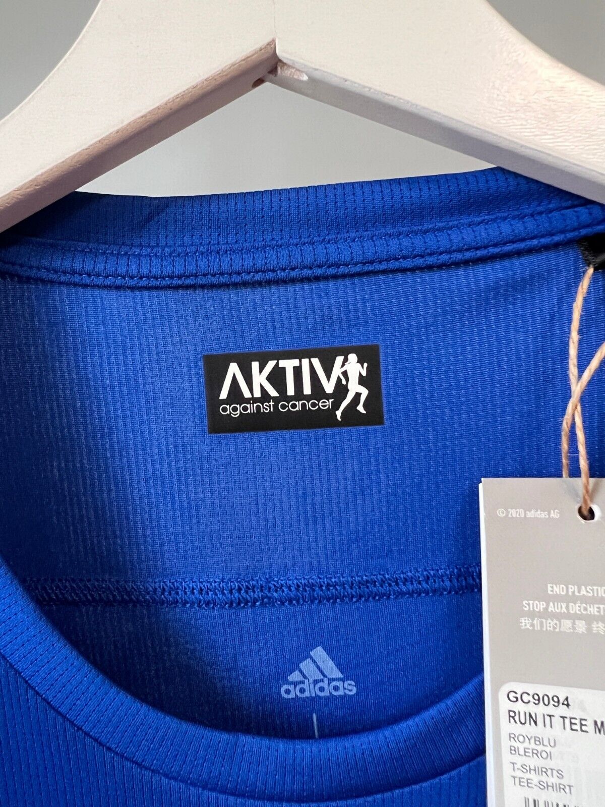 Adidas Mens Blue Running T-Shirt Size L Athletic Jersey GC9094