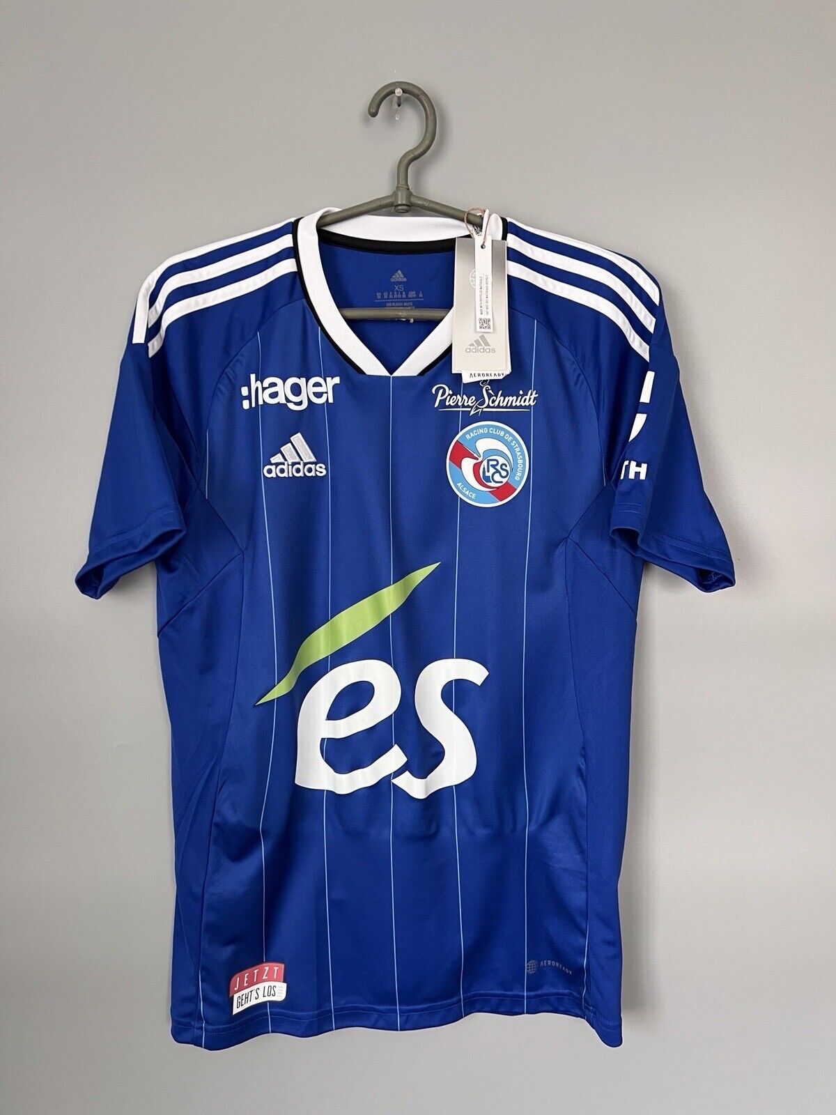 Adidas Strasbourg Home 2022/23 Soccer Jersey Blue XS Men's Short Sleeve Maillot