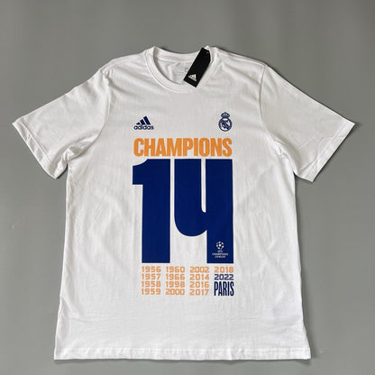 Real Madrid Jersey UCL Champions T-Shirt White Mens Soccer Shirt Adidas