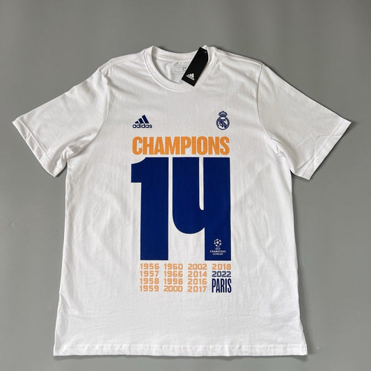 Real Madrid Jersey UCL Champions T-Shirt White Mens Soccer Shirt Adidas