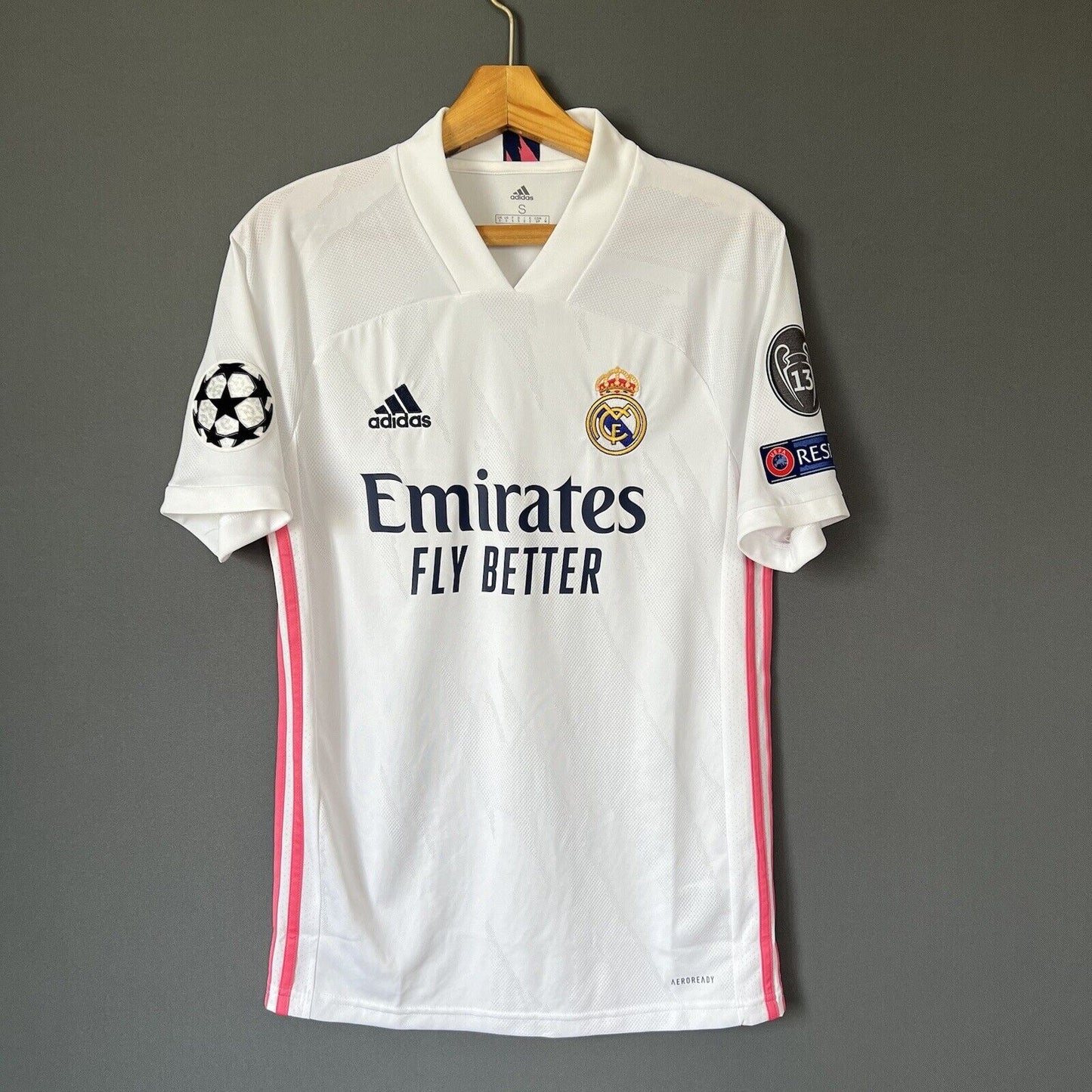 REAL MADRID JERSEY 2020/21 HOME SIZE SMALL SOCCER FOOTBALL ADIDAS FM4735