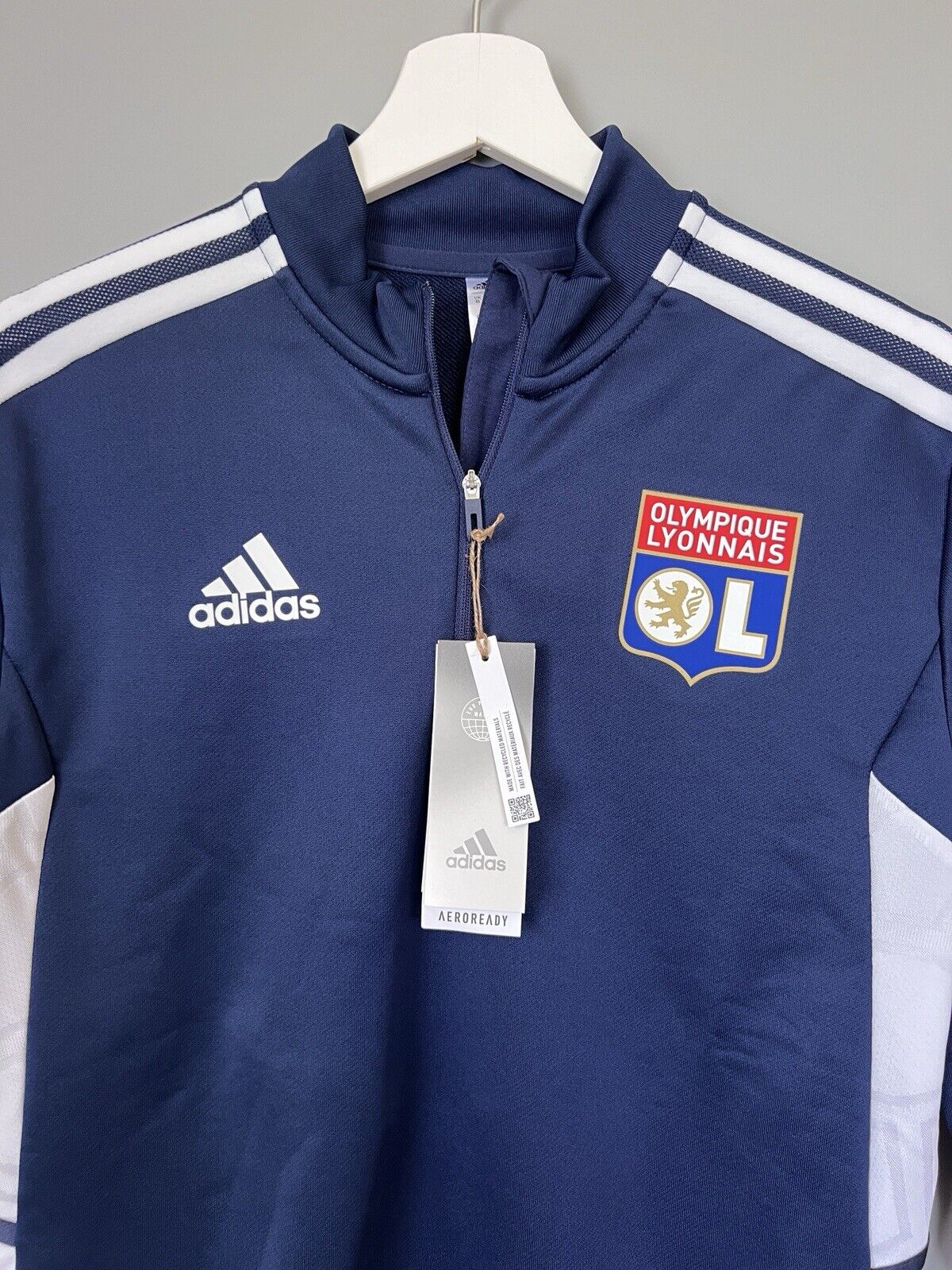 Olympique Lyon Training Top Condivo 22 Soccer Football Adidas Mens Size XS