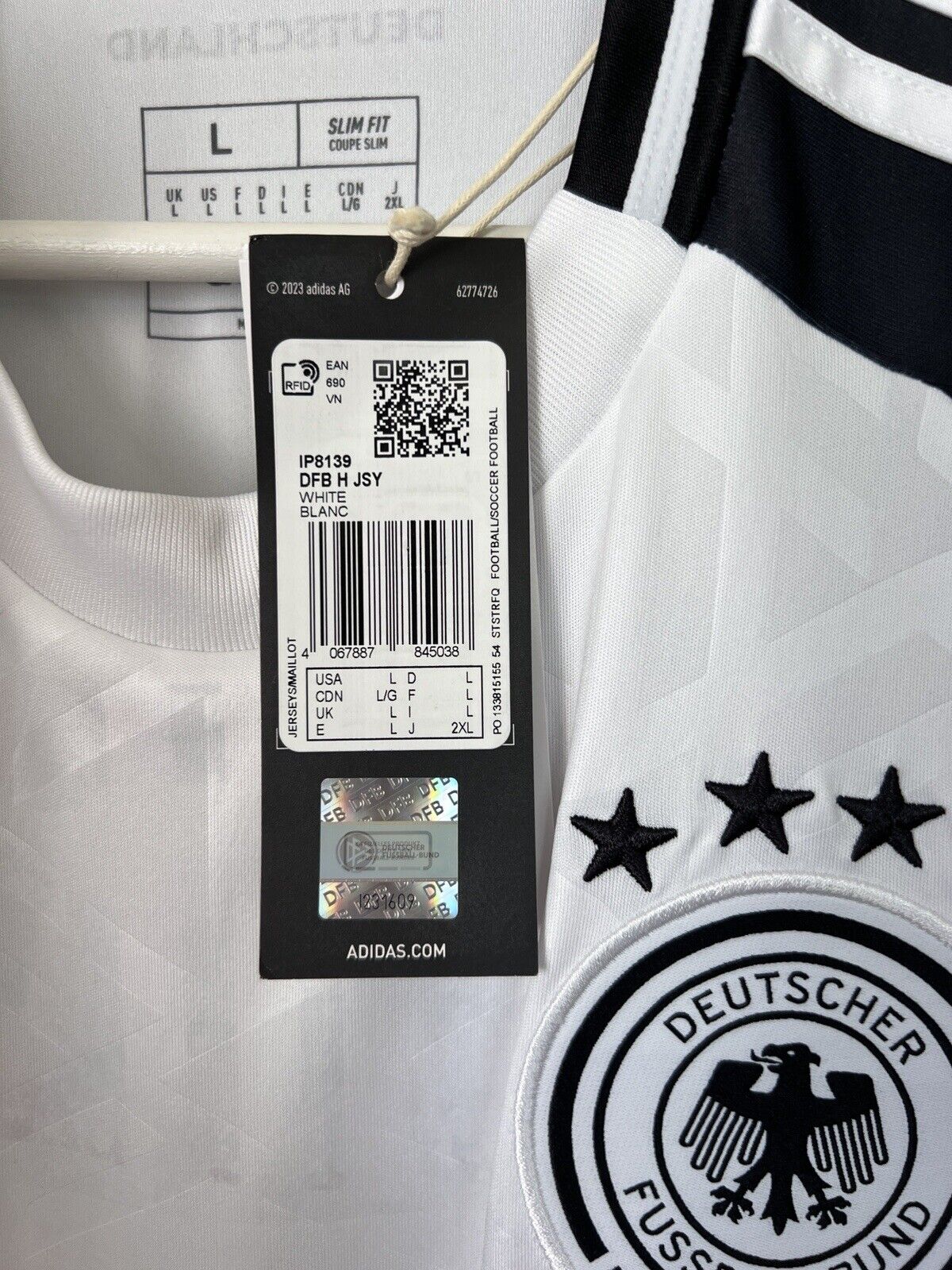 Germany Jersey Euro 2024 Home Soccer Football Shirt Adidas IP8139 Mens Size L