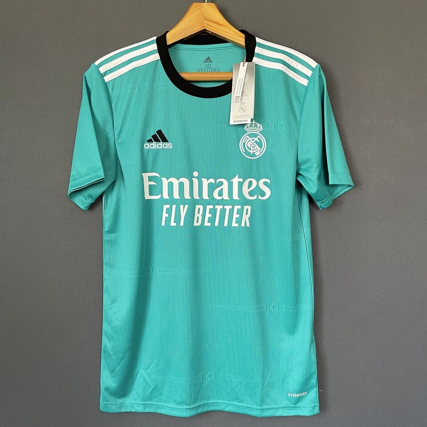 BENZEMA REAL MADRID JERSEY 2021/22 THIRD SIZE XS SOCCER FOOTBALL ADIDAS H40951