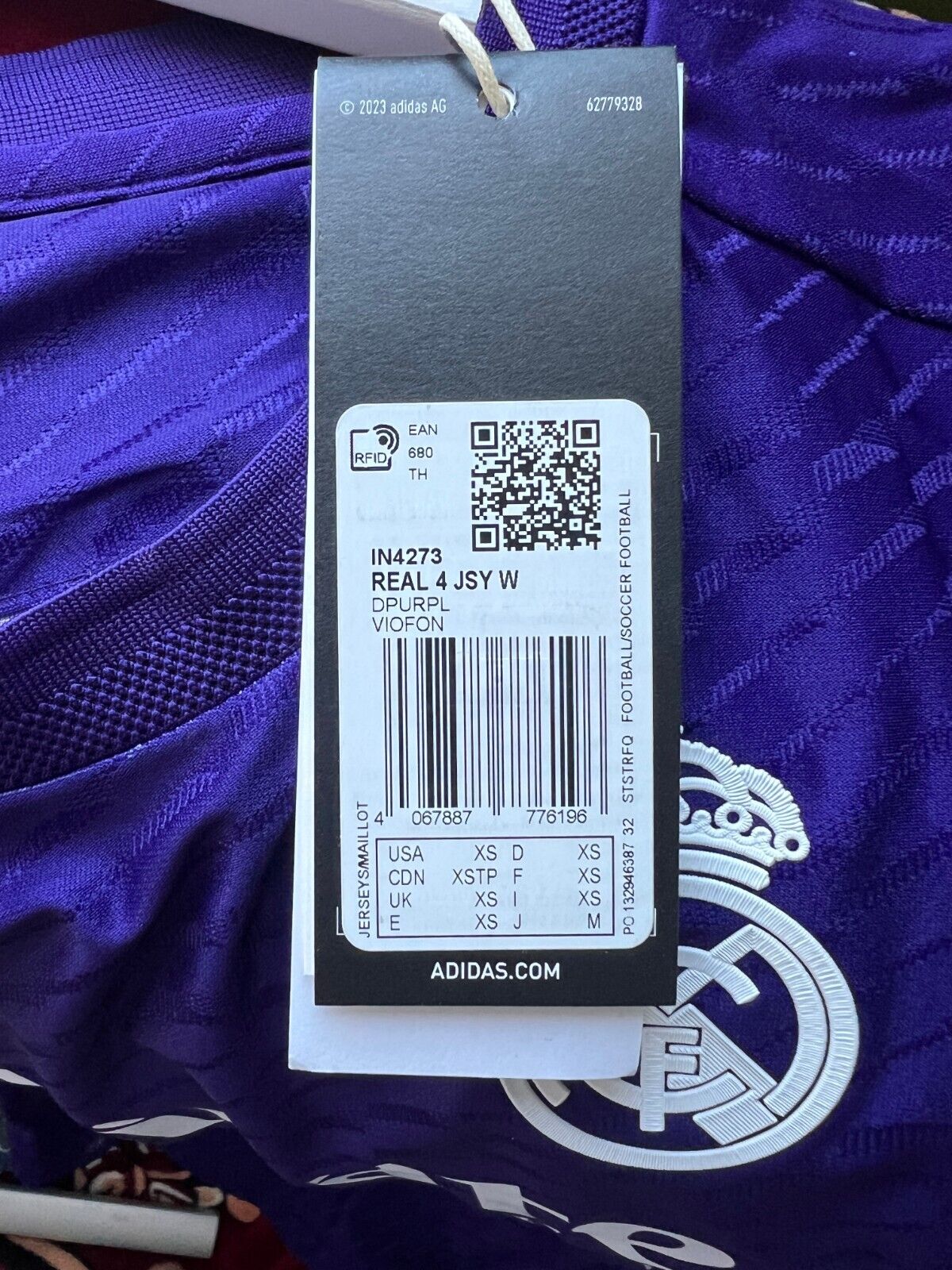 Real Madrid Jersey 23/24 Fourth Soccer Shirt IN4273 Adidas Y-3 Womens Size XS