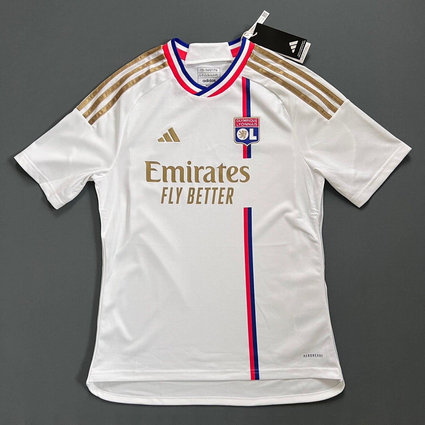 Olympique Lyon Jersey 23/24 Home Soccer Football Shirt Adidas Boys Size XL