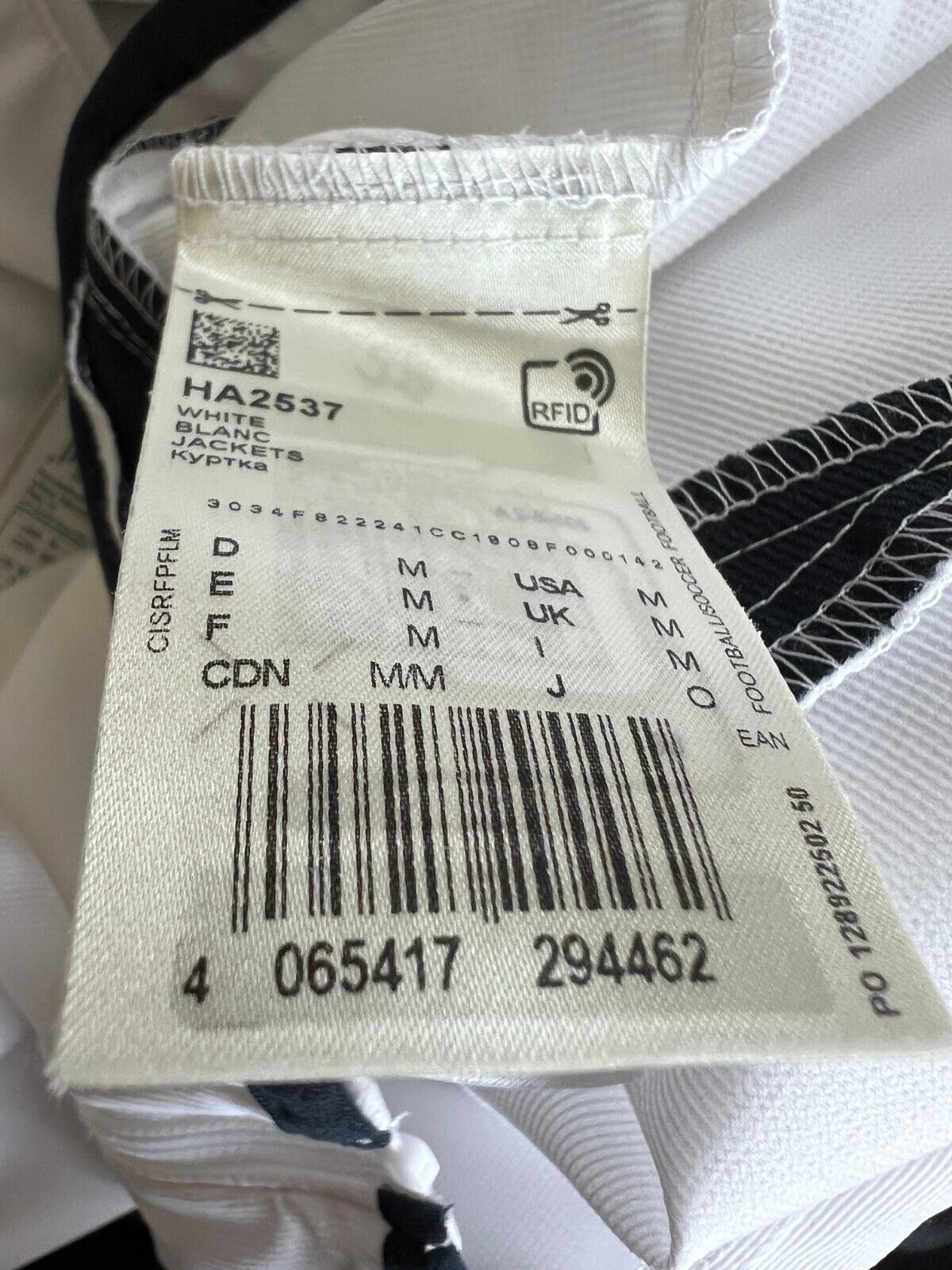 Real Madrid Teamgeist Jacket 2006 x 2021 White Soccer Adidas HA2537 Mens Size M