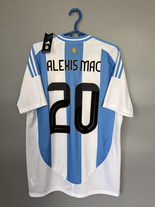 Mac Allister Argentina Jersey 2024 Home Soccer Shirt IP8409 Adidas Mens Size L