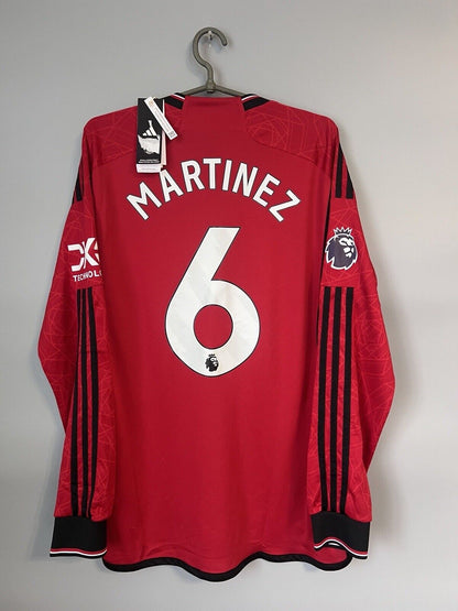 Martinez Manchester United Jersey 23/24 Home Mens Soccer Shirt Adidas Size L
