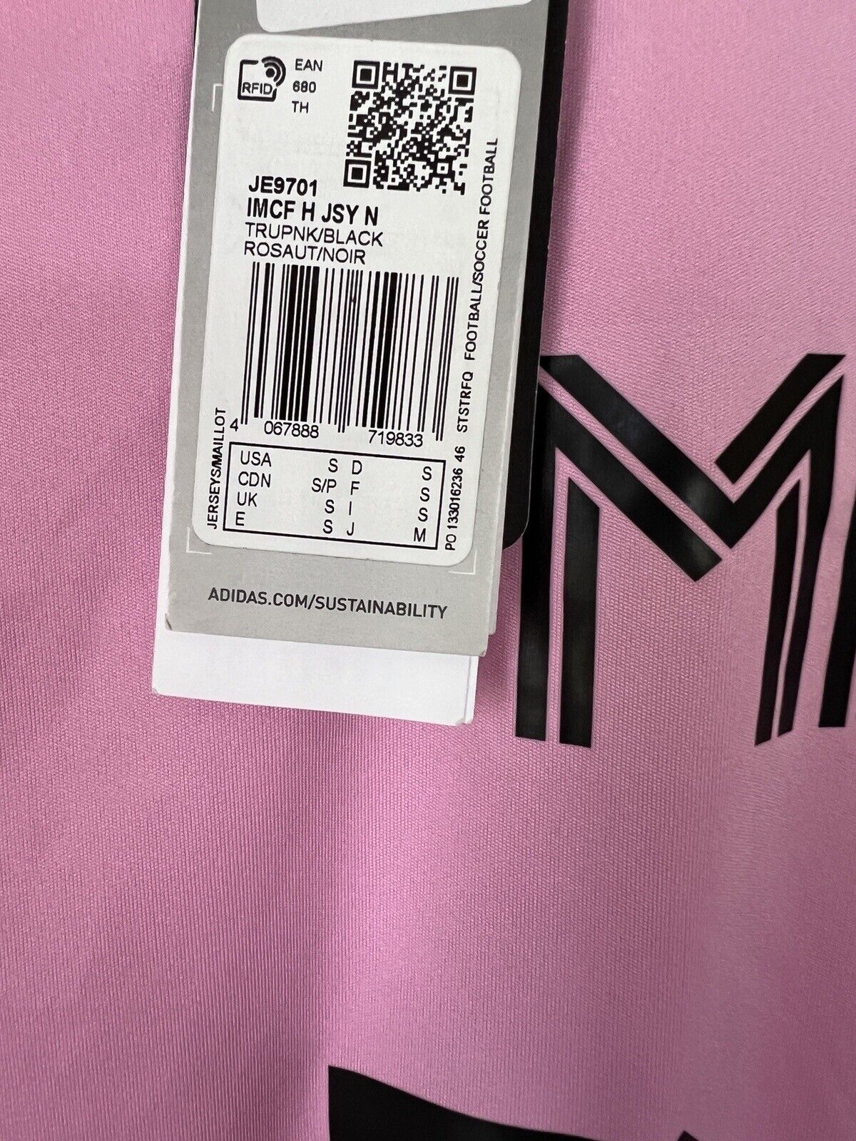 Messi Inter Miami Jersey 22/23 Home Soccer Shirt JE9701 Adidas Mens Size S