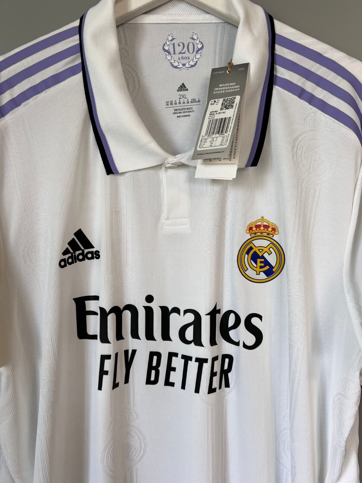 Real Madrid Jersey 22/23 Home Authentic Soccer Shirt HF0292 Adidas Mens Size XXL
