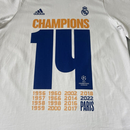 Real Madrid Jersey UCL Champions T-Shirt White Mens Soccer Shirt Adidas