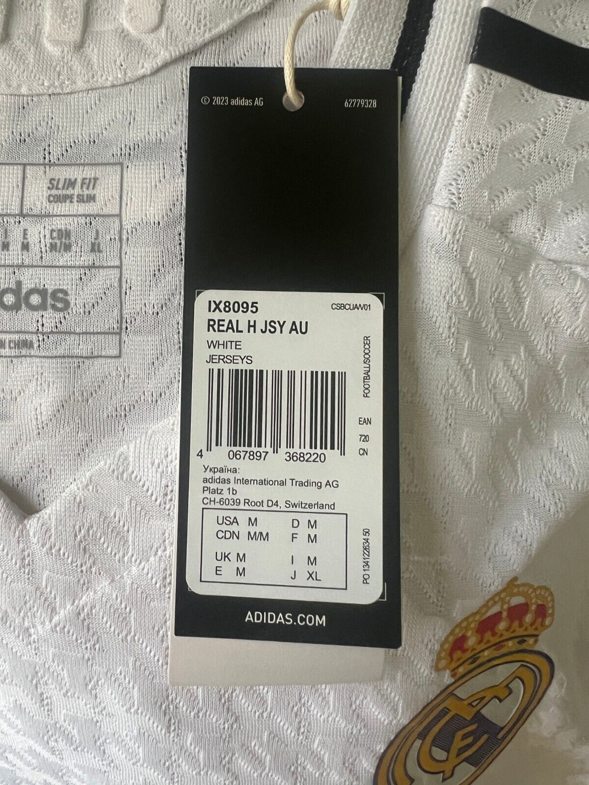 Real Madrid Jersey 24/25 Home Authentic Soccer Shirt IX8095 Adidas Mens Size M
