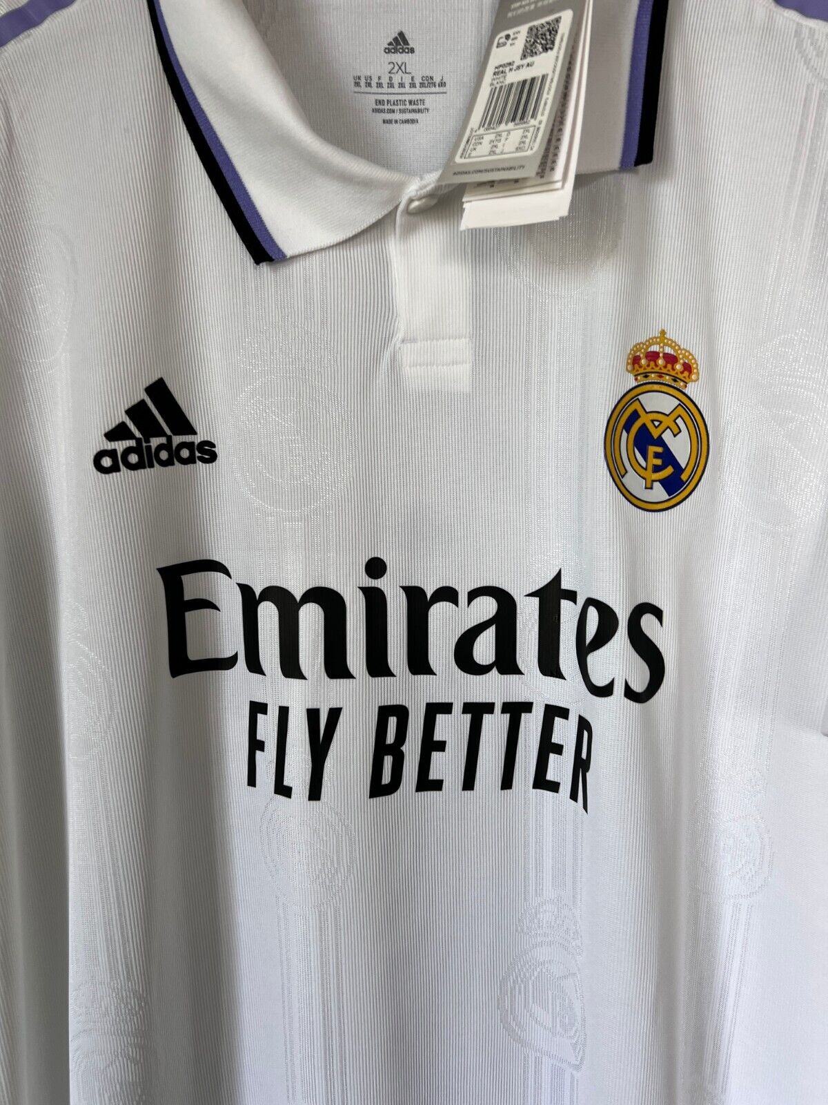 Real Madrid Jersey 22/23 Home Authentic Soccer Shirt HF0292 Adidas Mens Size 2XL