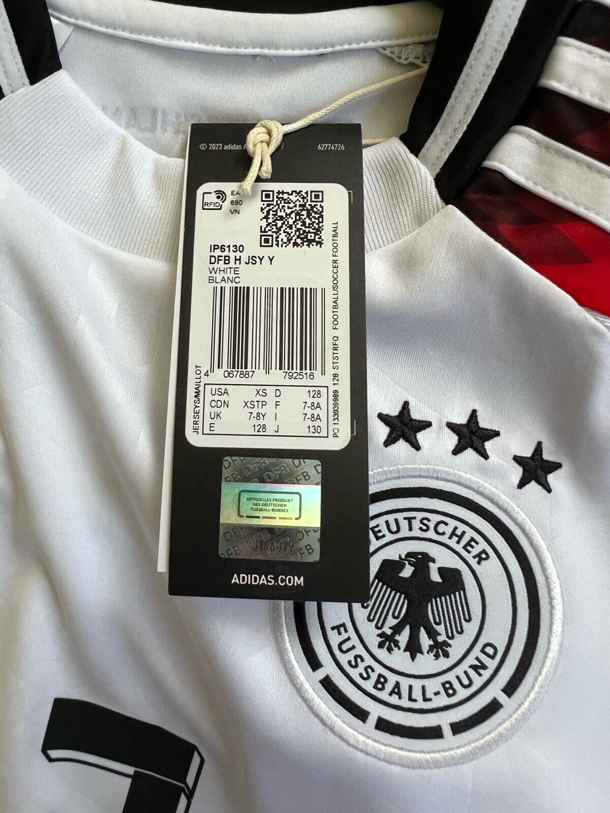 Germany Jersey 2024 Home Soccer Football Adidas DFB IP6130 Boys Size XS