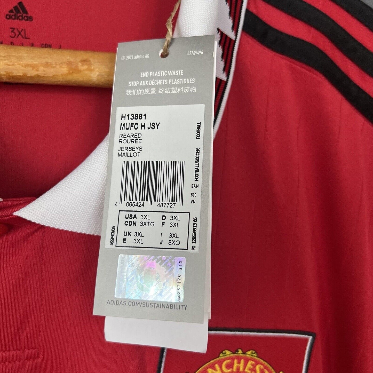 Elanga Manchester United Jersey 22-23 Home Mens Football Shirt Size 3XL Adidas