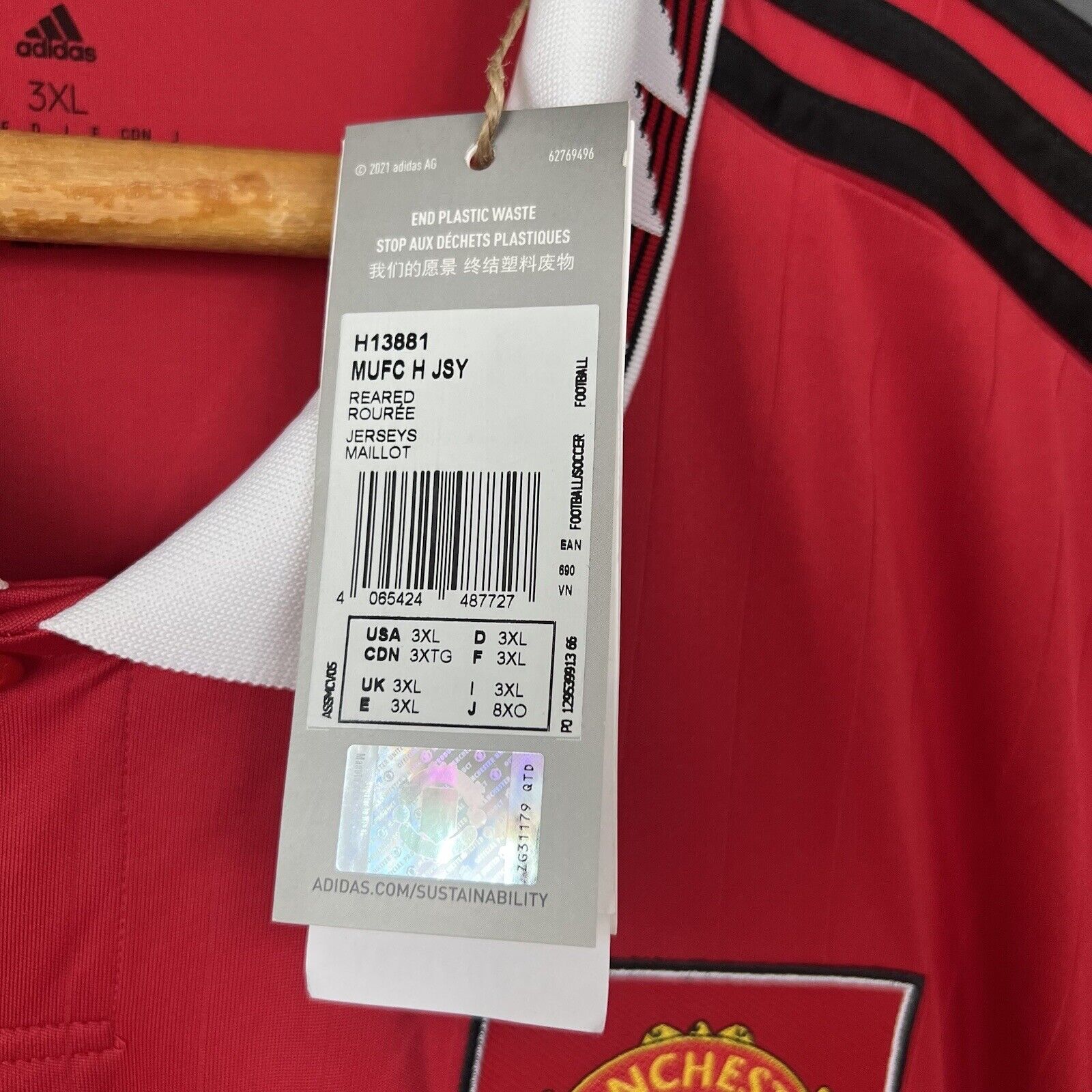 Elanga Manchester United Jersey 22-23 Home Mens Football Shirt Size 3XL Adidas