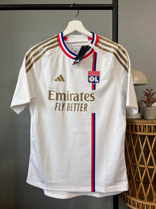 Olympique Lyonnais 23/24 Home Jersey Soccer Football Shirt Adidas Boys Size XL